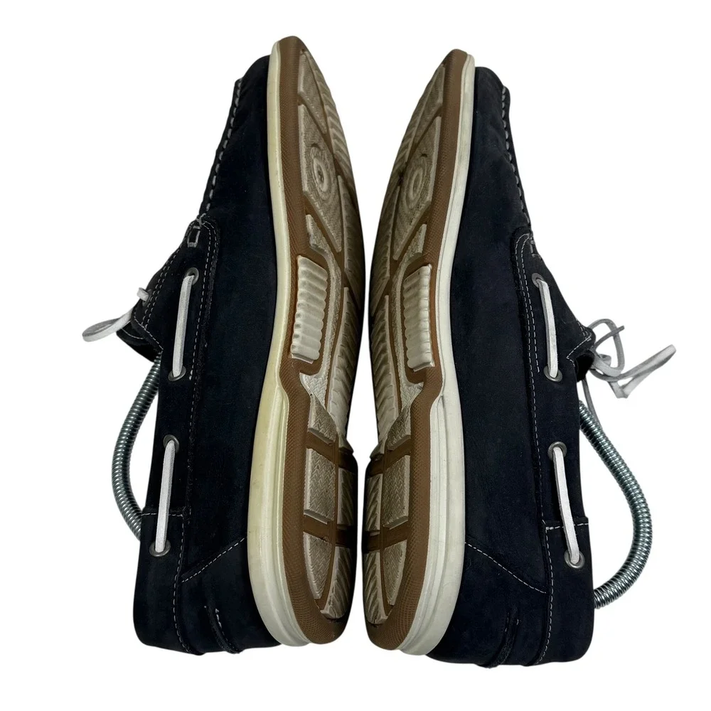 Rohde Mens Navy Blue Nubuck Leather Boat Shoes Deck Shoes‎ Size 44